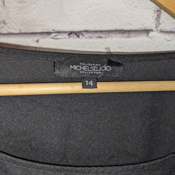 MICHEL STUDIO Semi Sheer, Black, Short Sleeve Shirt/blouse - Picture 7 of 10